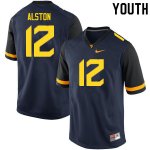 Youth West Virginia Mountaineers NCAA #12 Taijh Alston Navy Authentic Nike Stitched College Football Jersey LW15Y22HP